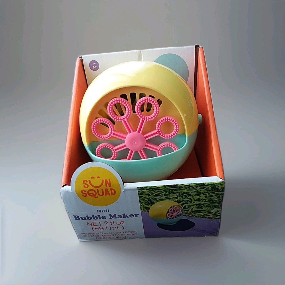 Sun Squad Mini Bubble Maker Fun Bubble Toy for Kids Ages 3+