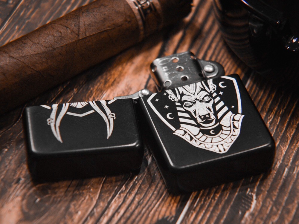 Anubis Engraved Lighter