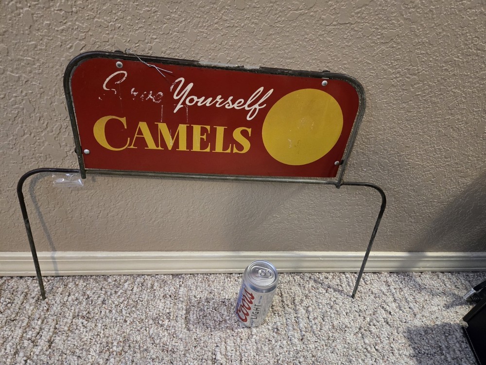 Vintage Camel Cigarette 2 Sided Sign