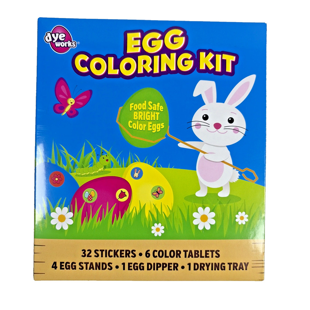 1 Dozen Easter Dyeable Plastic Eggs with dye and 2 Egg Coloring kit