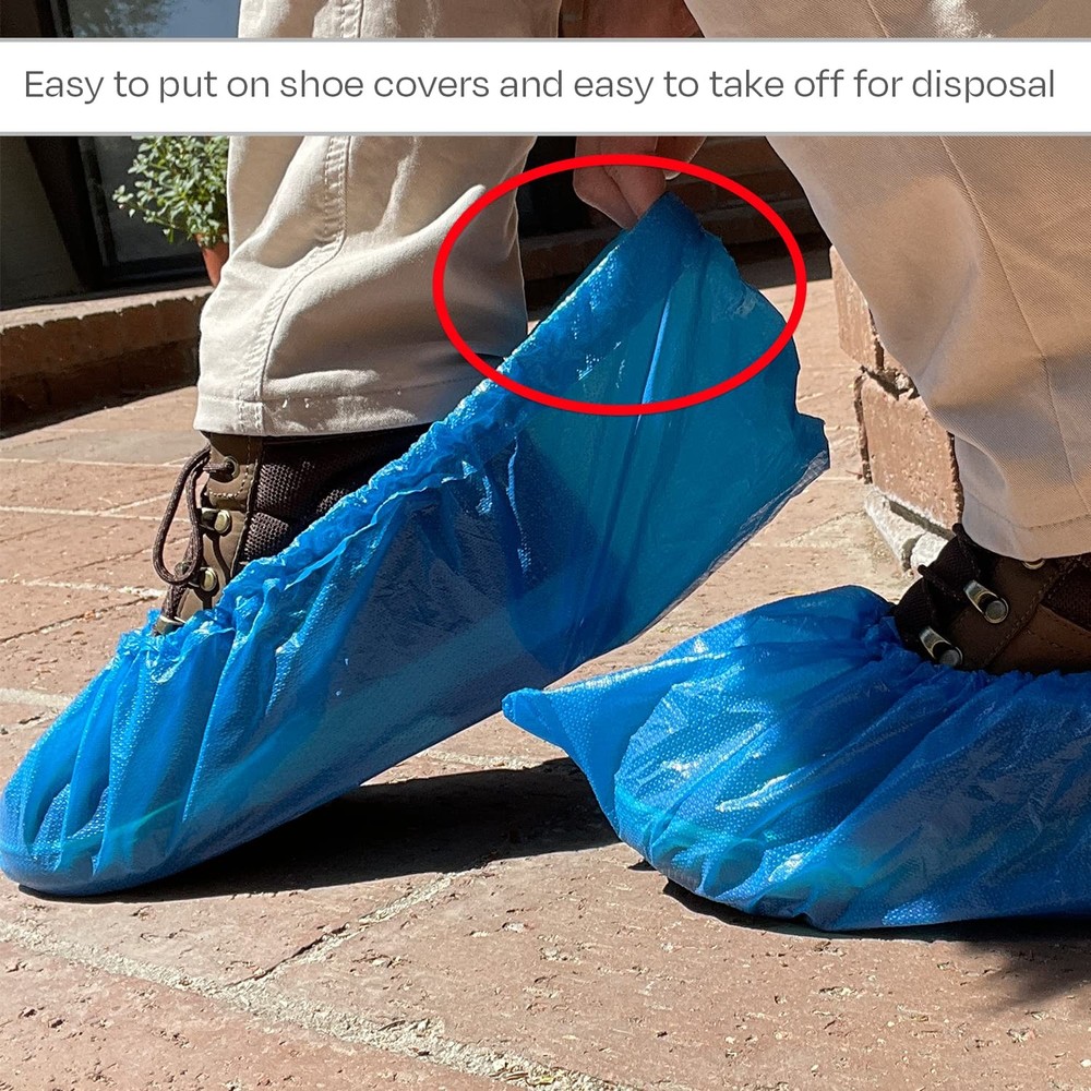 Buena Goods 100 Pack Extra Large Disposable Blue Boot and Large,
