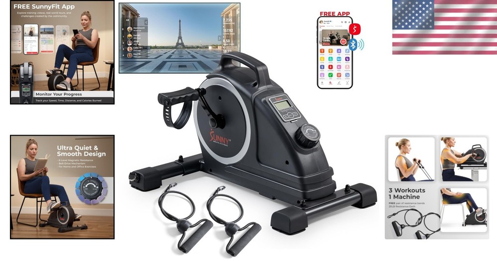Smart Dual Function Under Desk Pedal Exerciser - Explore with Free SunnyFit App