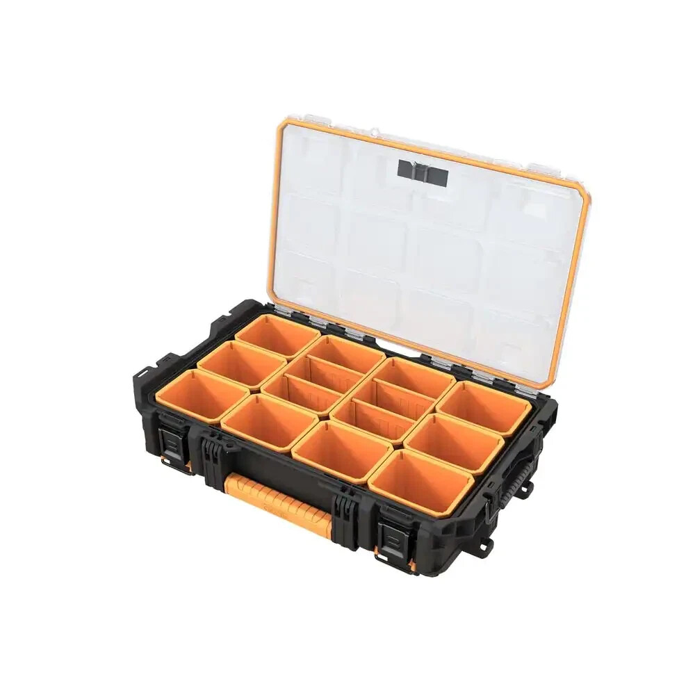 Durable 10-Compartment Small Storage Parts Organizer RIDGID Pro System Gear
