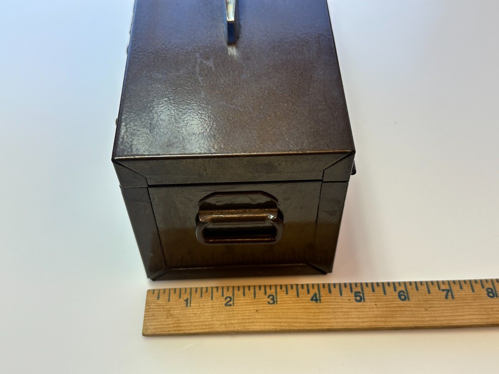 Snap-On Tools DARK BROWN / BRONZE Vintage Mini Tool Box w/ Removable Tray