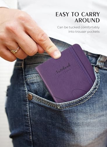 Pocket Notebook, Small Notebook, 2-Pack Total 320 Pages,3.7" x 2 Pack Purple