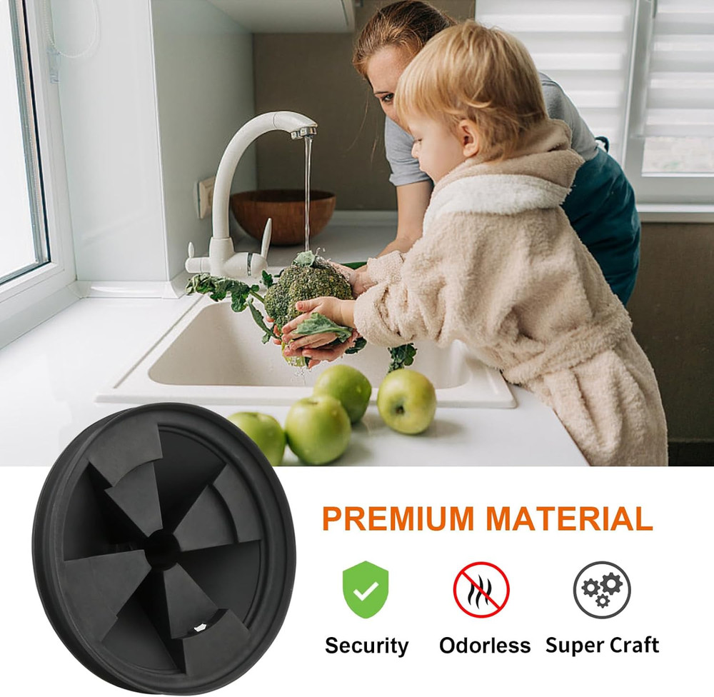 2Pcs 3 3/8" Garbage Disposal Splash Guard, Quiet Garbage Disposal Rubber Drain I