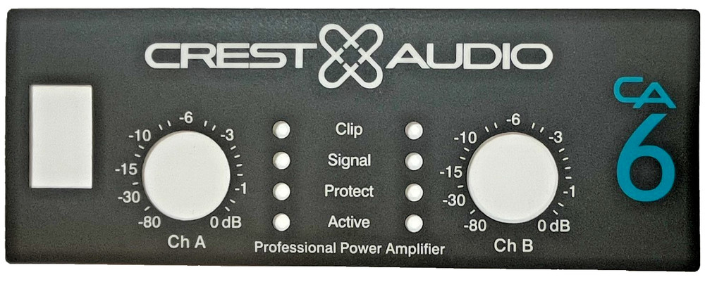 Crest Audio CA6 Power Amplifier Front Panel Laminate - Factory Replacement