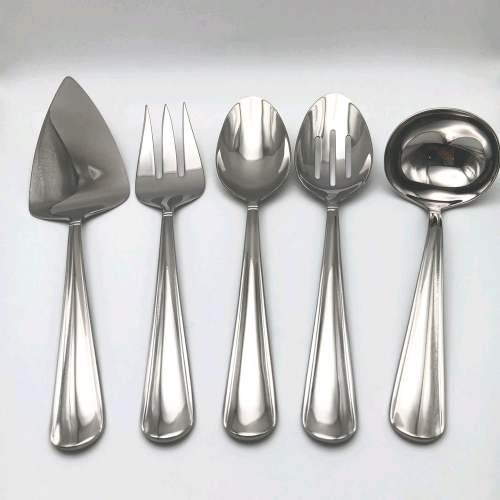 Lenox Balden 5 Piece Server Hostess Set 18/10 Stainless Glossy Vietnam Flatware