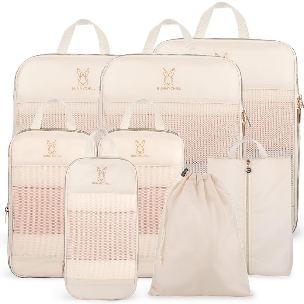 Expandable Compression Packing Cubes for Suitcases,6 Set Lightweight Compress...