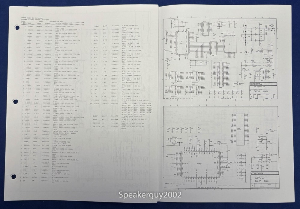 Original Peavey DK-20 Foldout Schematic