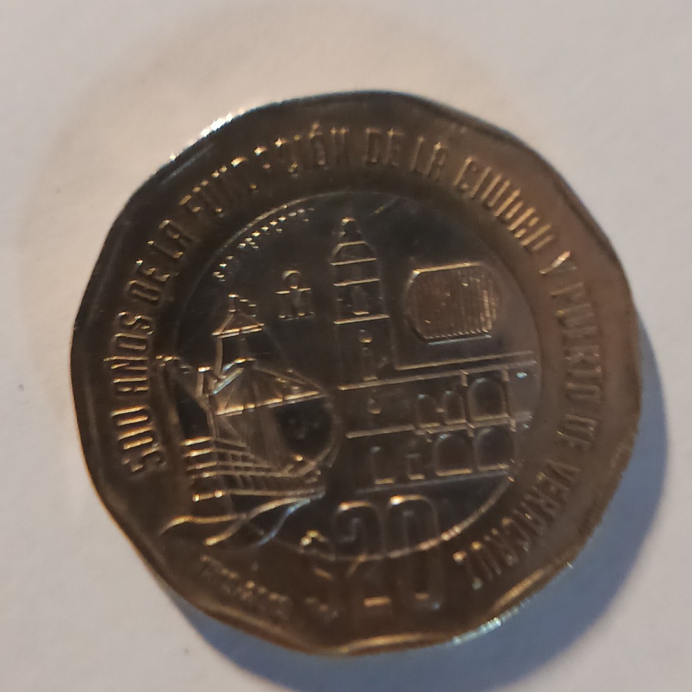 Moneda $20 pesos 500 años de la fundación