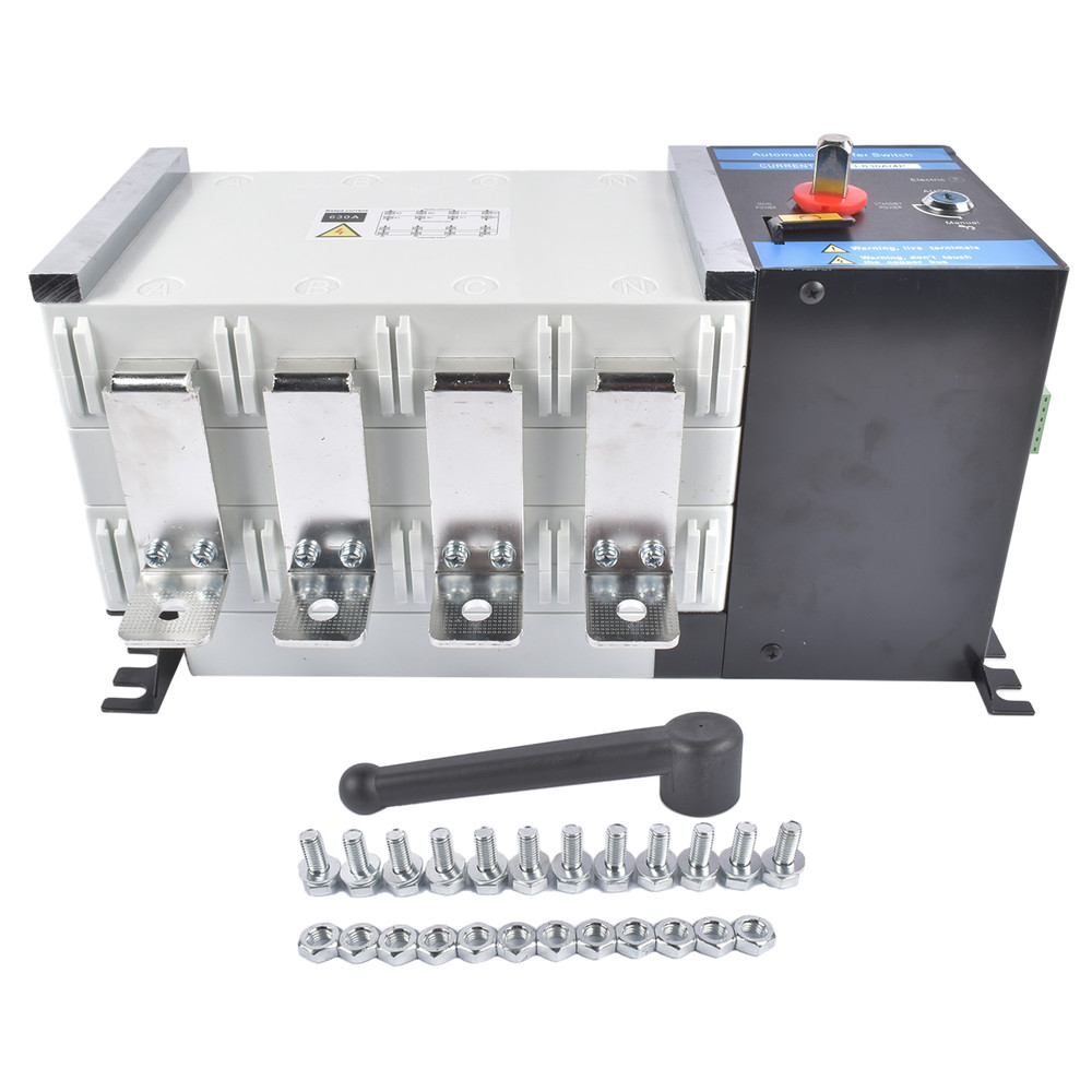 Industrial Automatic Transfer Switch 4P 630A 110/220 Volts Auto / Manual Mode