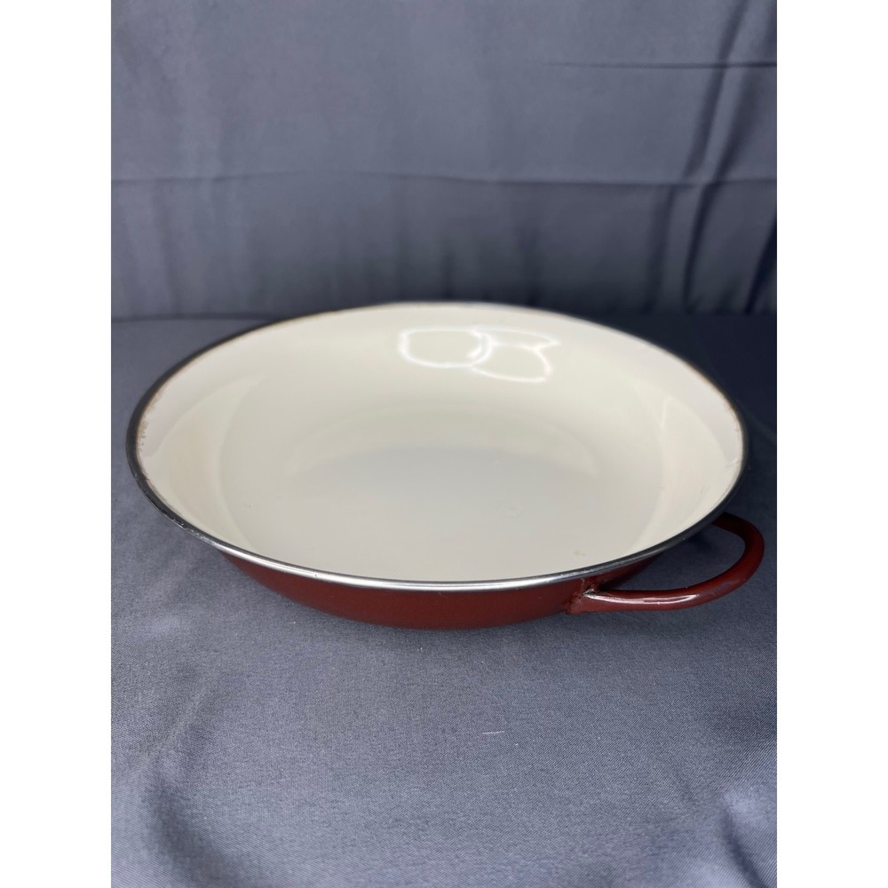 Vintage MCM Double Handle Sizzle Server 8 1/2" Brown