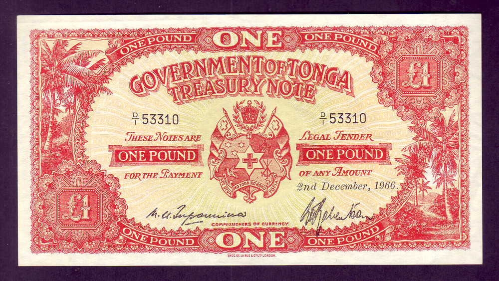 TONGA P-11e. 2nd Dec 1966 - 1 Pound.. UNC