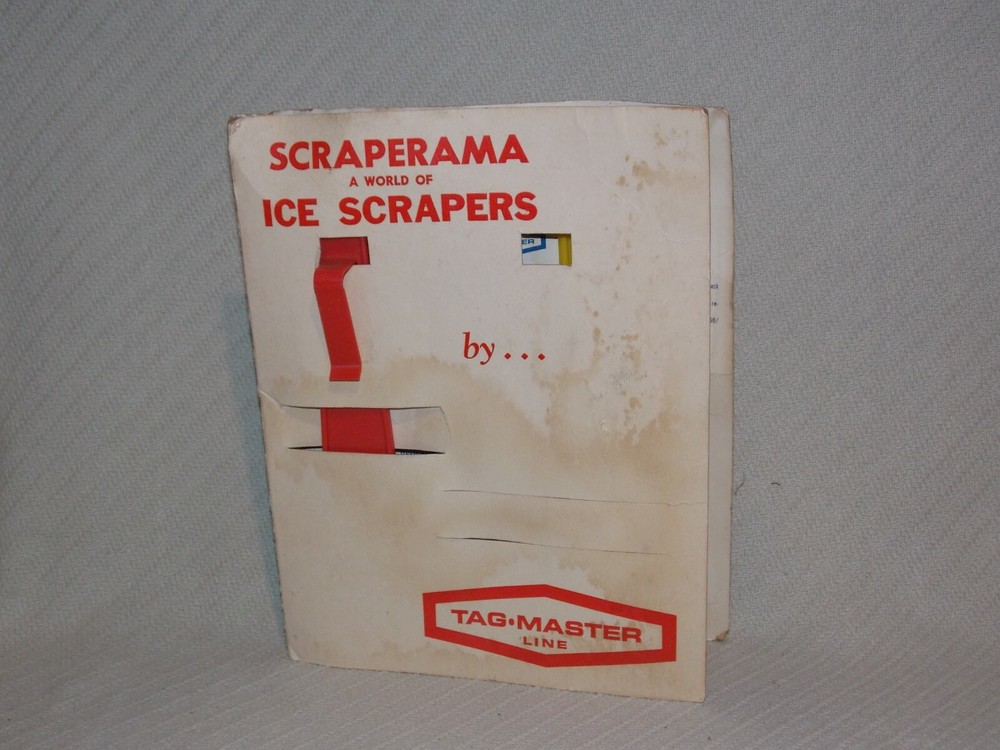 Vintage Salesman's Display TAG-MASTER LINE Windshield Scraper & Squeegee Board