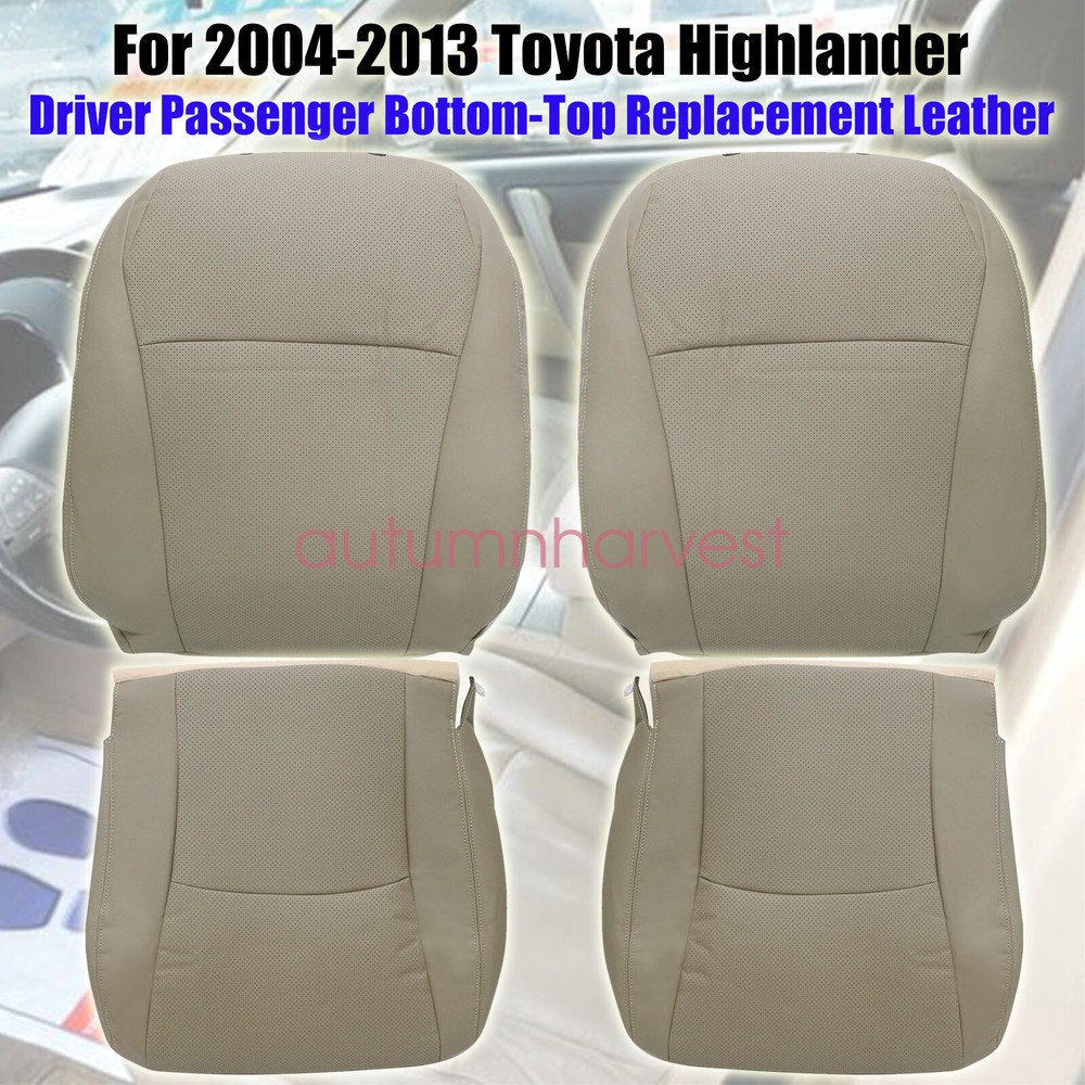 For 2004-2013 Toyota Highlander Front Bottom&Top Replacement Cover Leather Tan
