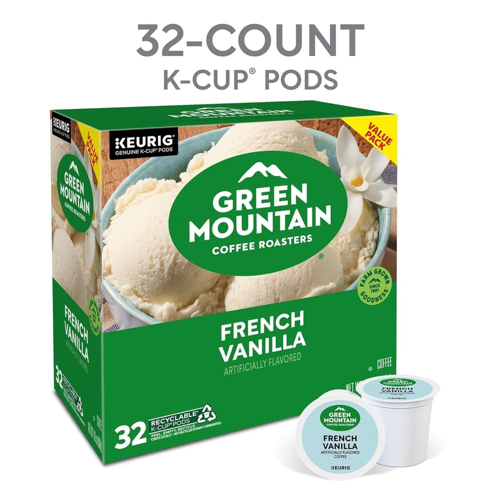 French Vanilla Coffee Pods, 32 Count - Light Roast