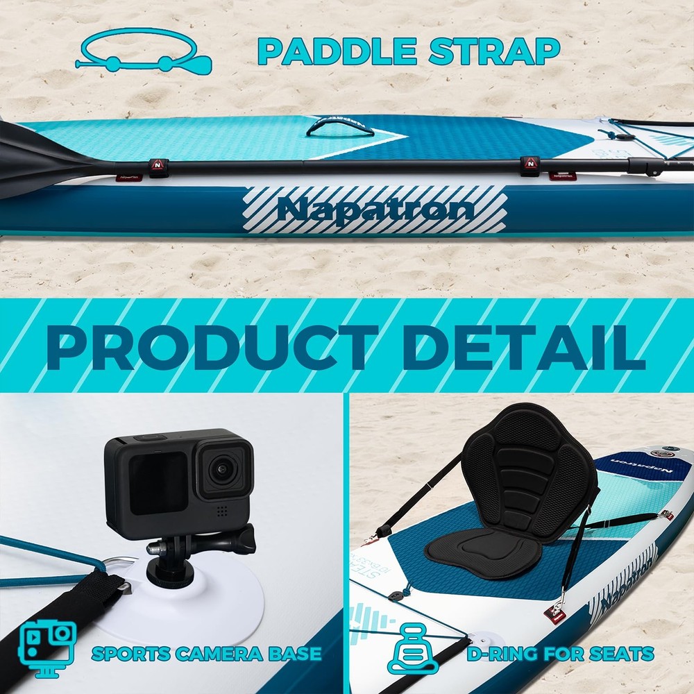 Inflatable Paddle Board, 10'6" Ultra Lightweight SUP with Adjustable Paddle, ...