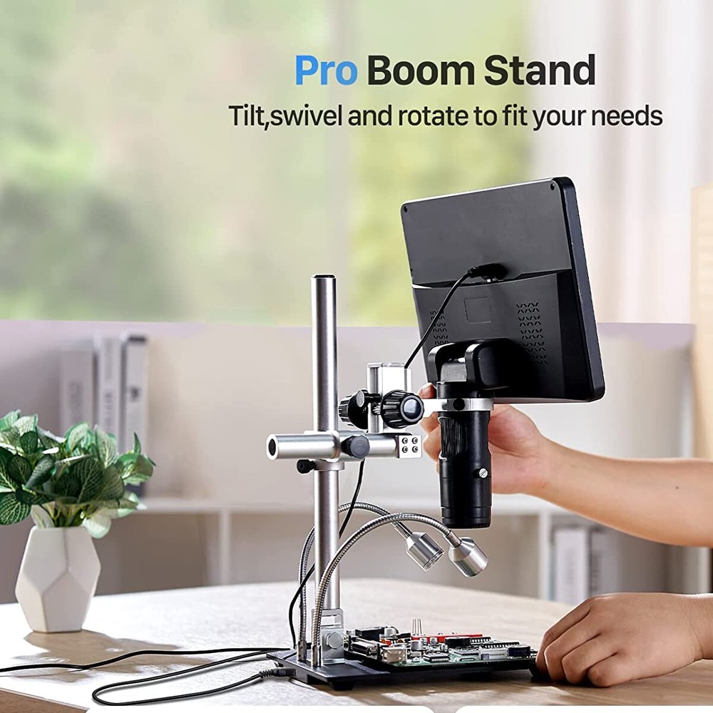 TOMLOV Digital Microscope 10" 2000X Coin Microscope 144 LED Illumination HDMI