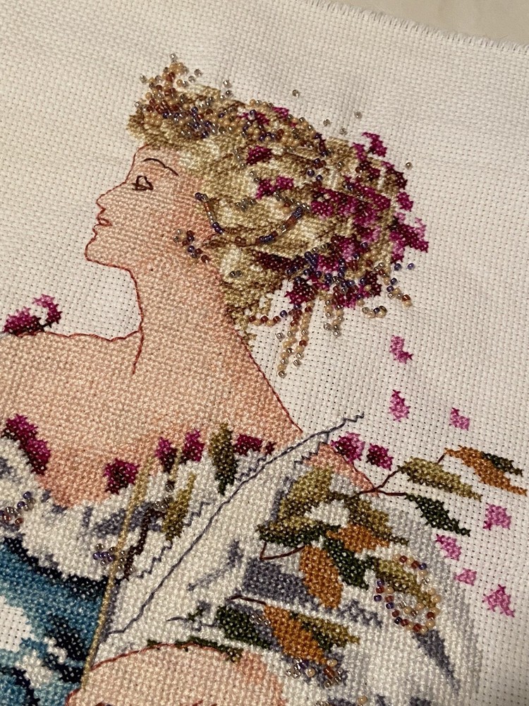 Counted Cross Stitch Spring Queen Completed