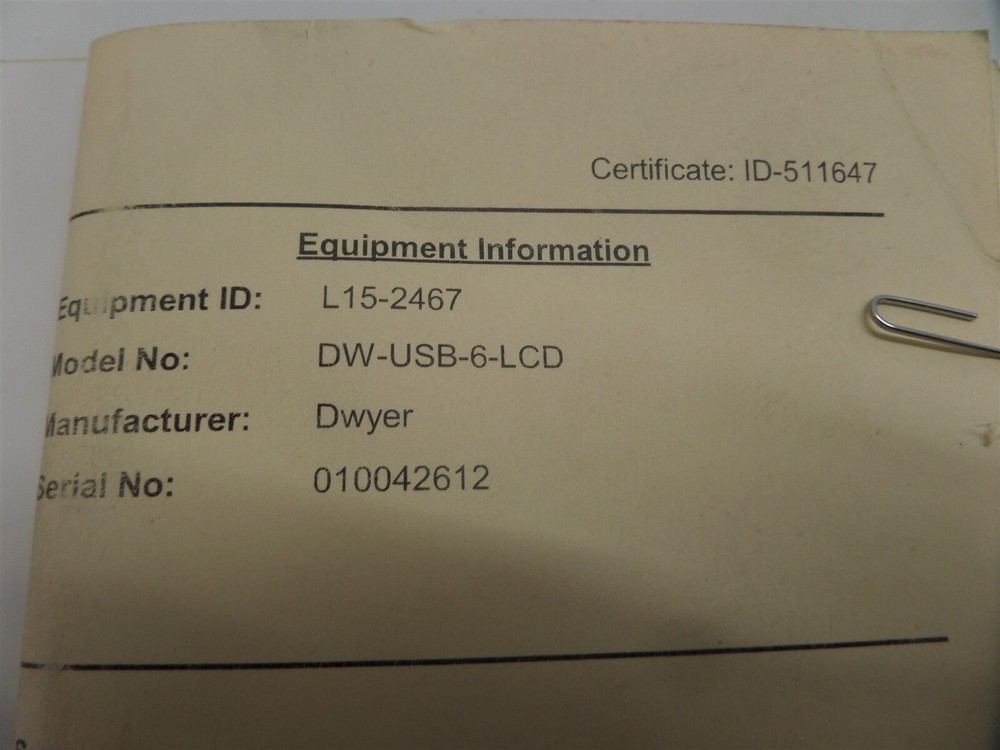 Dwyer DW-USB-6-LCD Thermocouple Temperature USB Data Logger