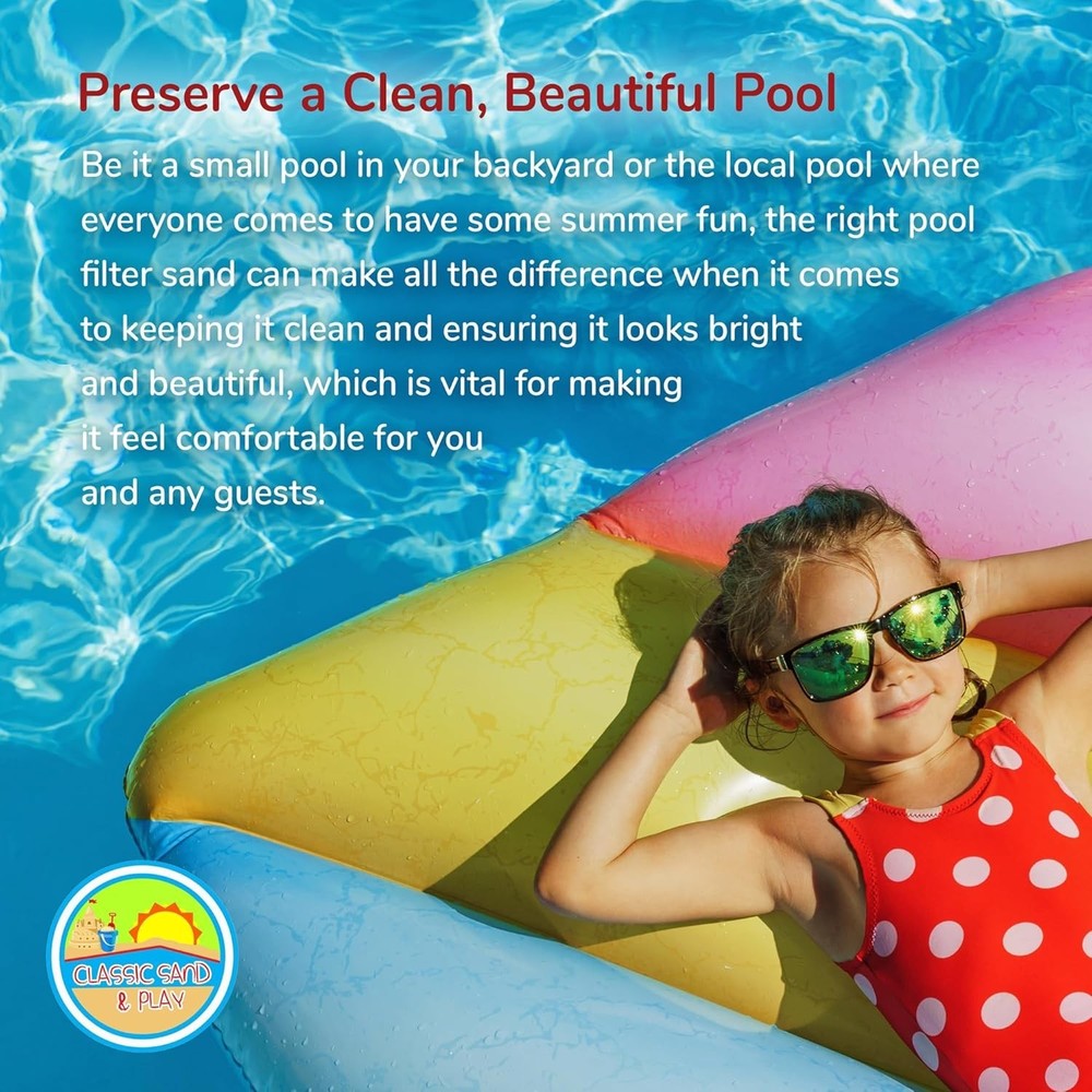 20 lbs Sand for Pools | No Clogging, Enhanced Filtration Efficiency