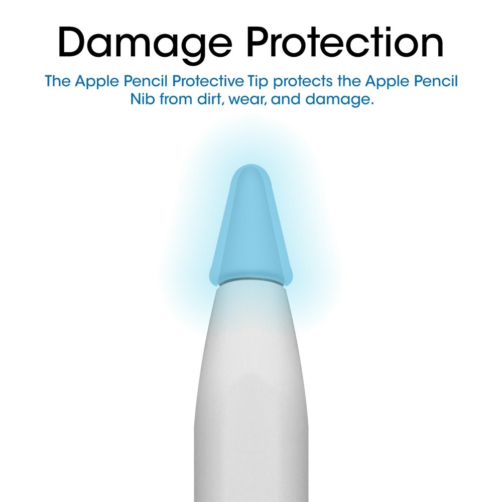 TechMatte Apple Pencil Nib Cover / Protective Tip (8 Pack, Clear)