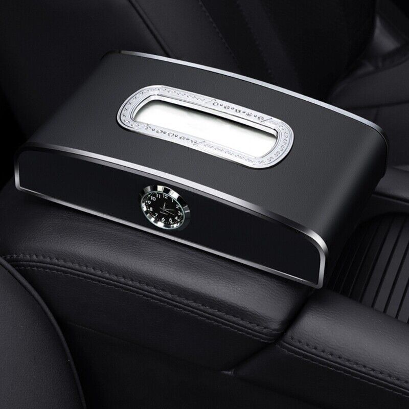 1x Practical Car Tissue Box Backseat PU Leather Case Functional Car Tissue Hold