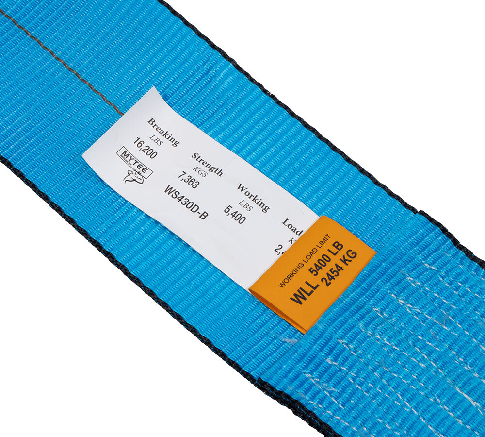 10PK Winch Straps 4"x30' Blue Tie Down w/Delta Ring WLL# 5400 lbs