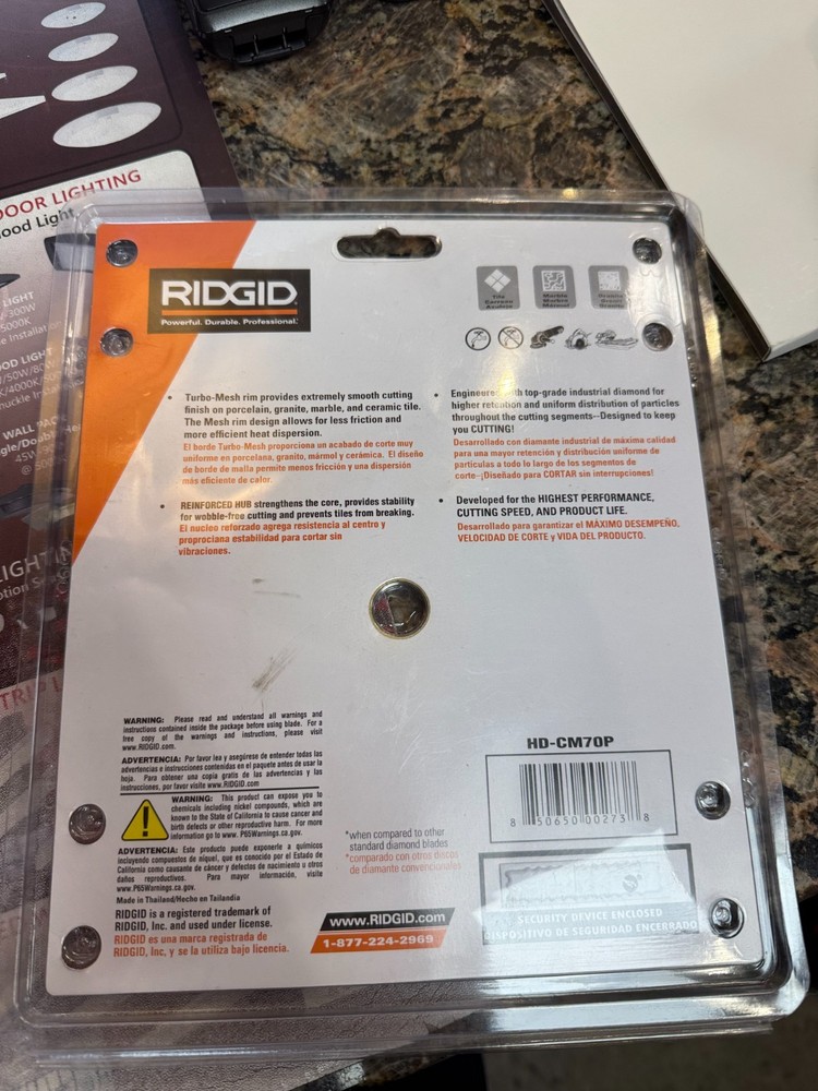 Ridgid Diamond Blade 7" HD-CM70P