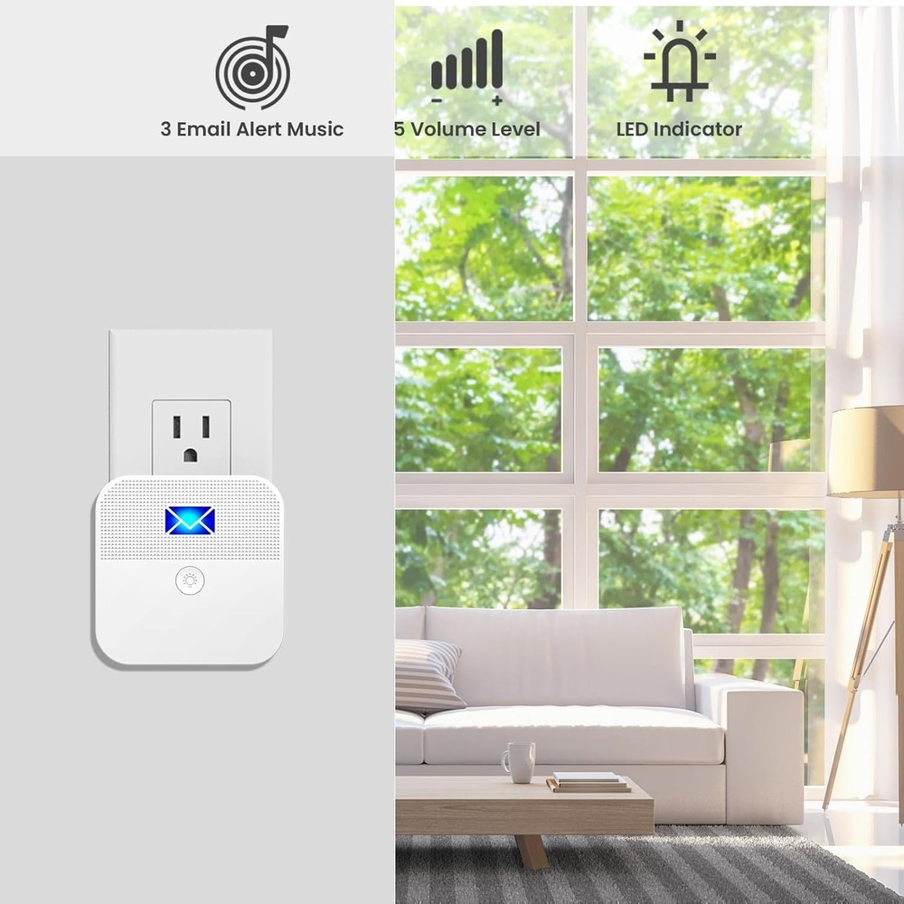 Mail Alarm Mailbox Alert for Delivered Wireless Chime White