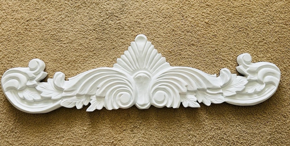 Decorative Valence Center Accent with Leaf & Shell Scrolls Wall Window Door Lg.
