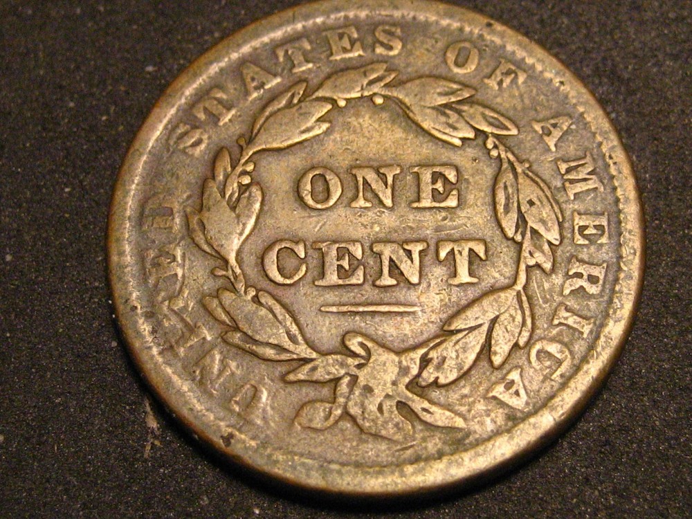 1838 Coronet Head Large Cent VF