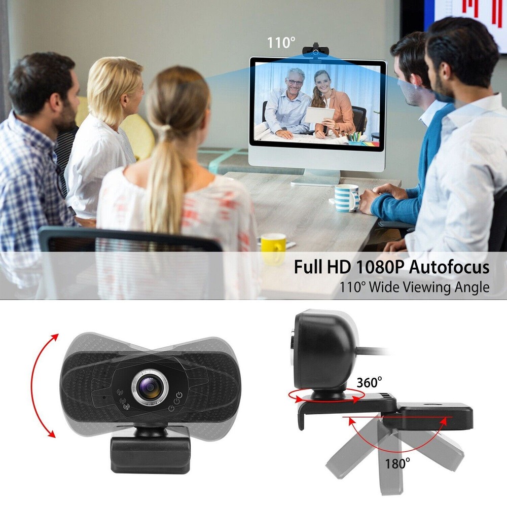 Full HD 1080P USB Webcam w/ Microphone for PC Desktop Laptop Computer Web Camera