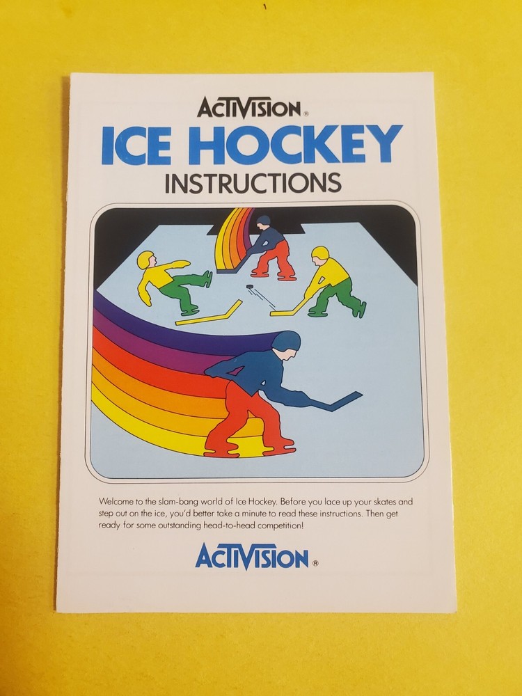 Atari Ice Hockey Game Original Manual Only