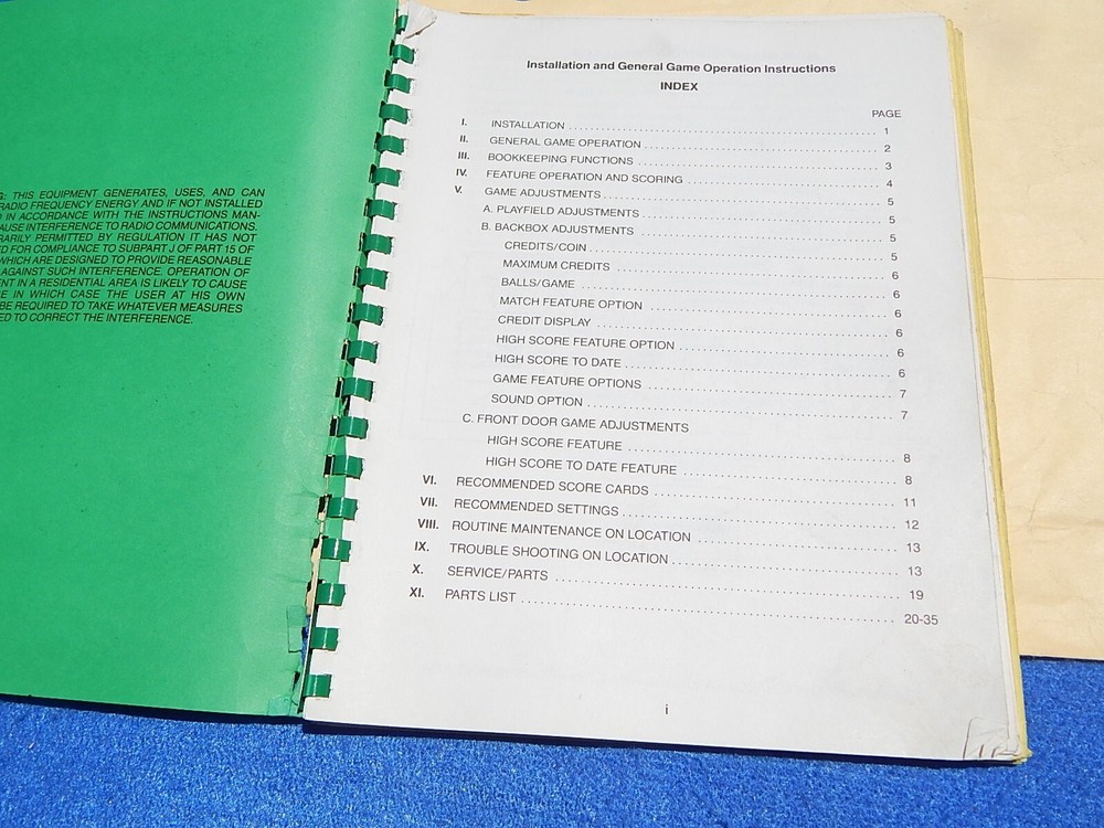 1981 Bally FIREBALL II user manual & schematics package