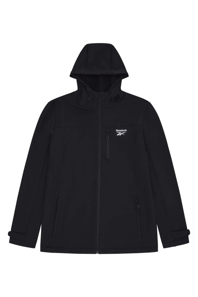 Reebok Mens Softshell Jacket Compton Hooded Softshell Black