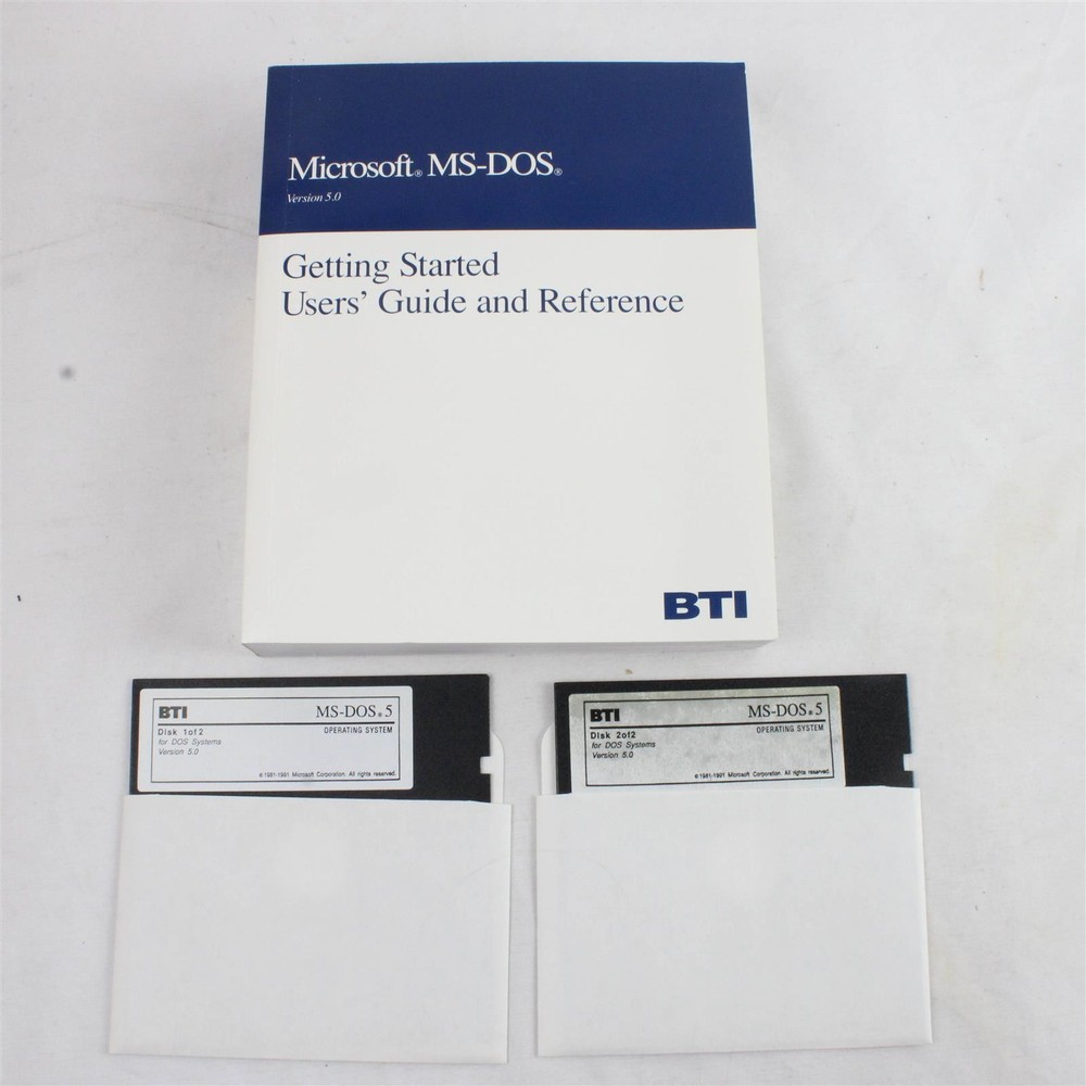 Vintage Microsoft MS-DOS 5.0 Users Guide & Reference BTI