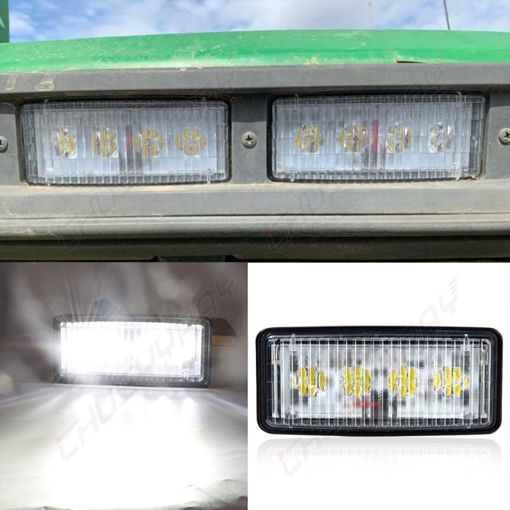 2PCS LED Headlight front hood light FOR Deere Crawler Dozers