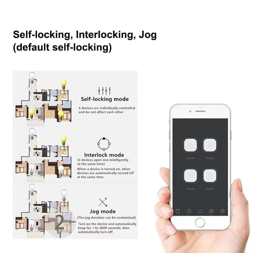 4CH Wireless Relay Module | Smart Home Control | Remote Switch | Self-Locking...