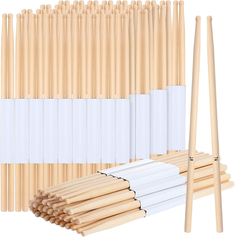 24 Pairs 7A Drum Sticks Triangular Wood Tip Long Maple Drumsticks Classic Drumst
