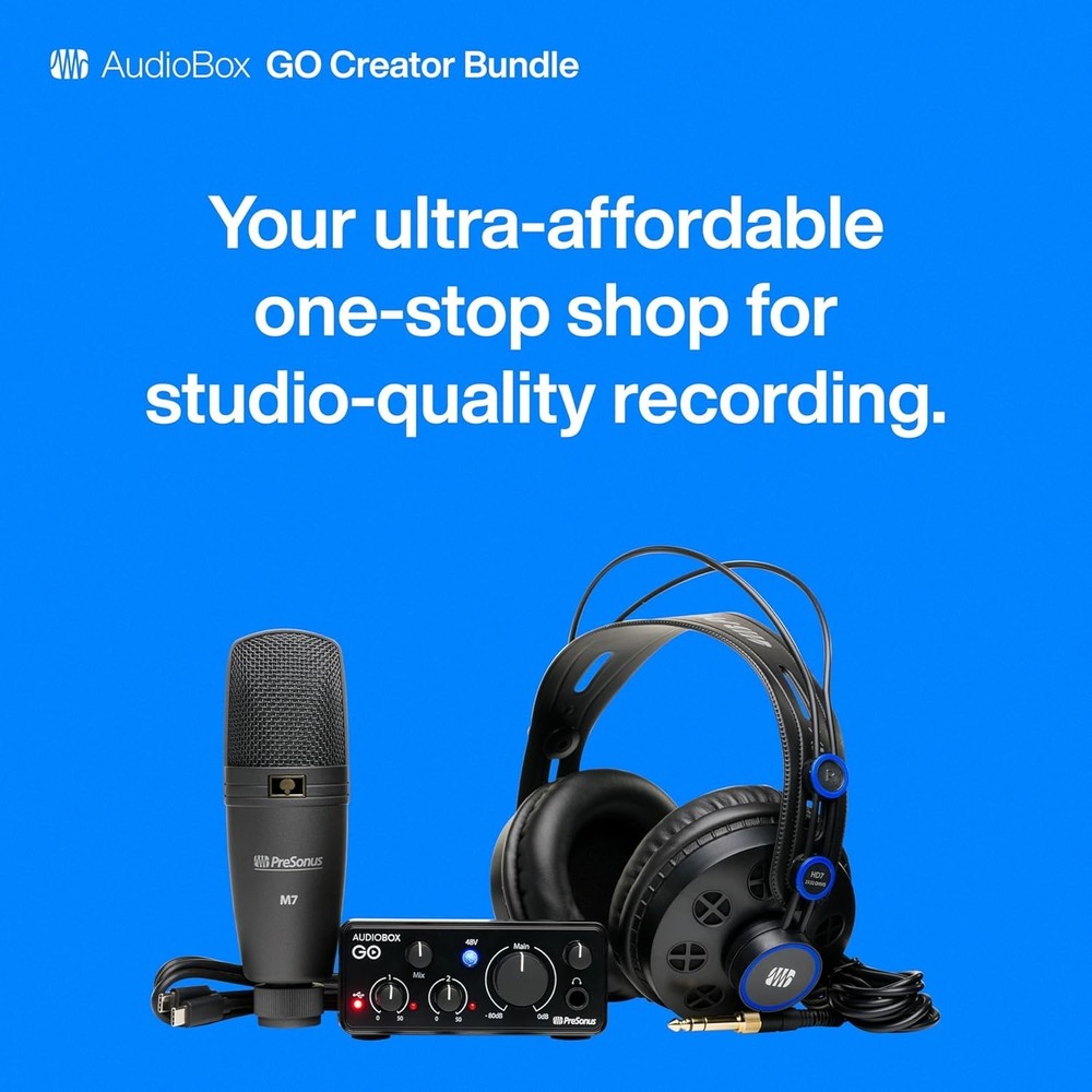 AudioBox Go Creator Complete Studio Recording Bundle with USB Audio 96K Interfac