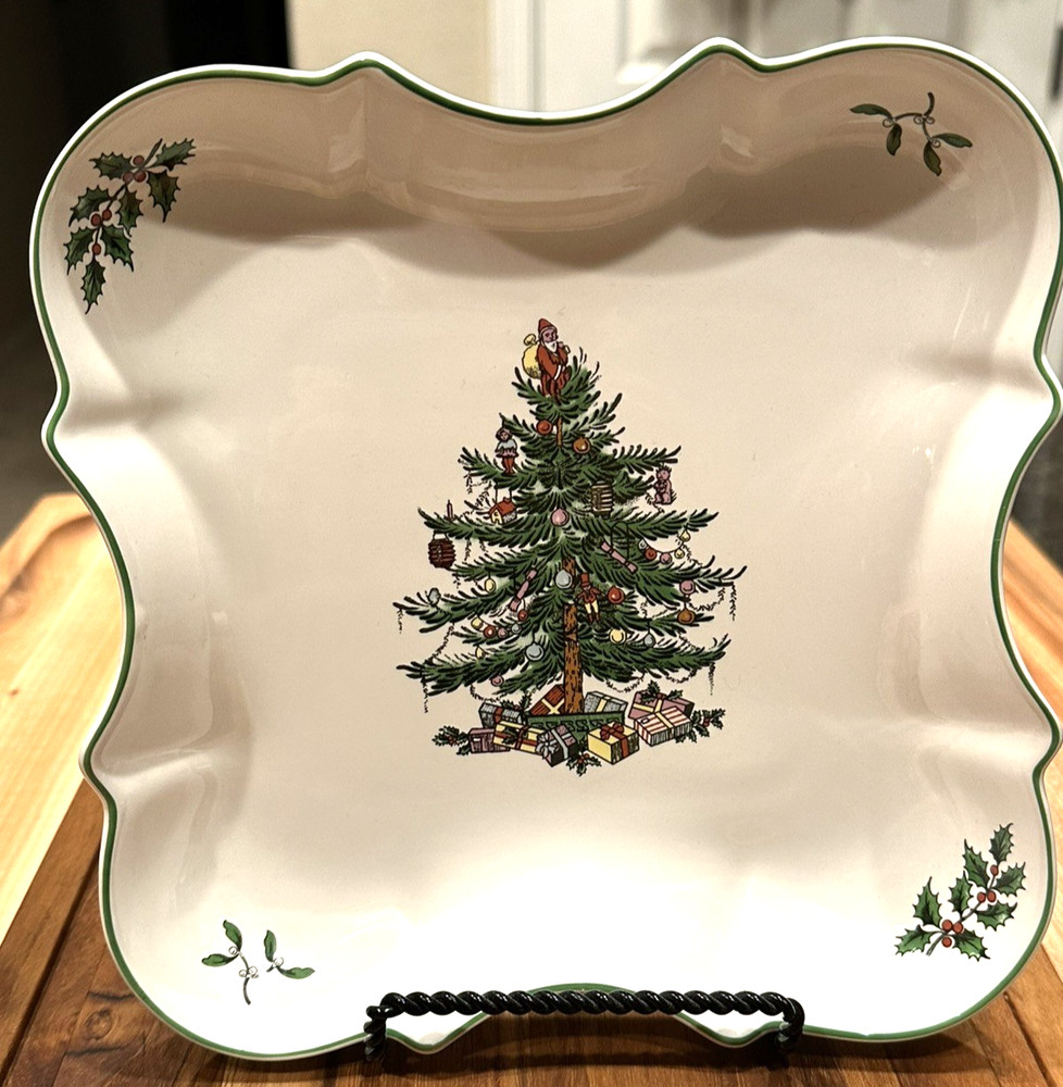 SPODE CHRISTMAS TREE DEVONIA TRAY , CANDY/COOKIE PLATE
