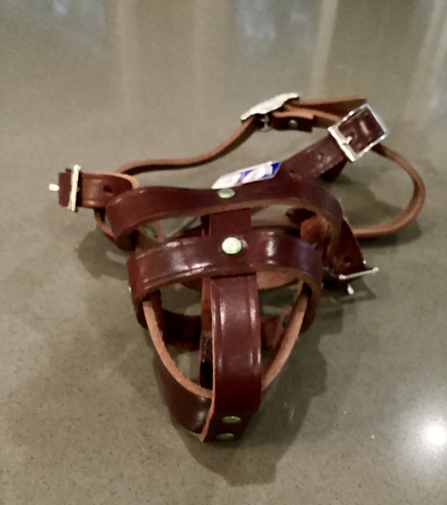 Omnipet No Bite Real Leather Muzzle 14” around snout measurement