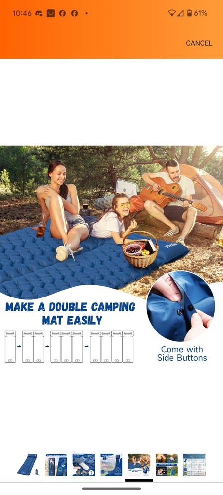 iNeibo Sleeping Pad for Camping - Inflatable Sleeping Pad with Pillow...