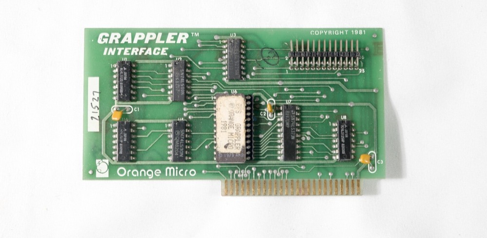 Vintage Orange Micro Grappler Printer Interface card ISA980