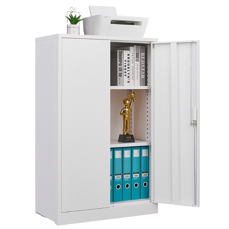 Metal Storage Cabinet with Locking Doors and Adjustable Shelf, Folding Cabinet