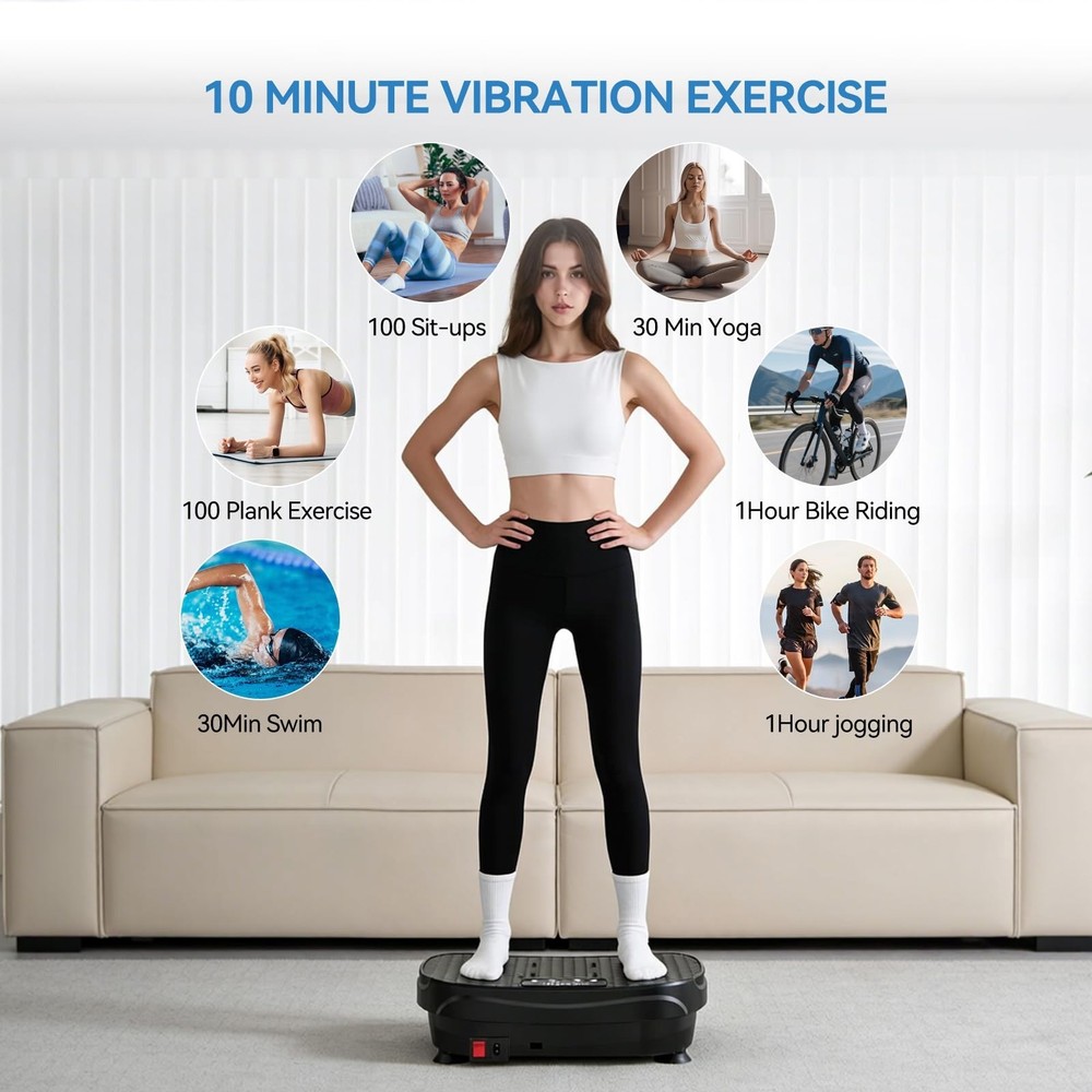 Vibration Plate Exercise Machine with 200 Adjustable speeds and 8 Scientific ...