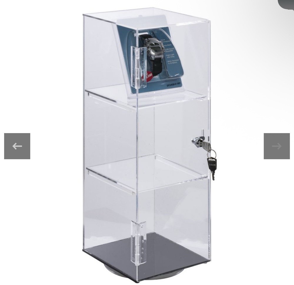 Rotating Clear Acrylic Showcase With Lock