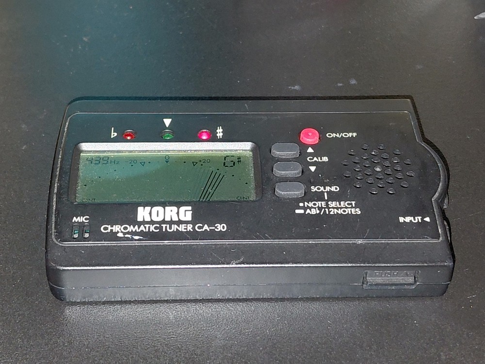 Korg Chromatic Tuner CA-30 Black LCD Display Jack Input Calibration Tested